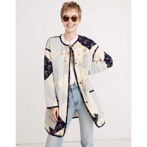 Madewell x The New Denim Project | Patchwork Cocoon Coat Women's Size Large